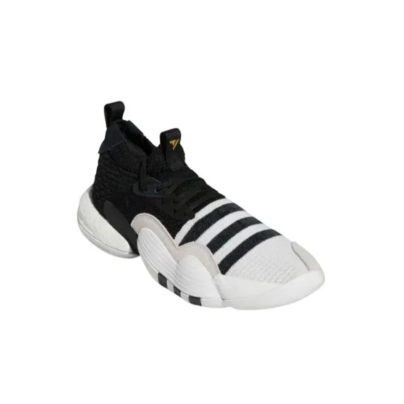 Adidas Young Boost Mens Basketball Shoes Black & White Knit 